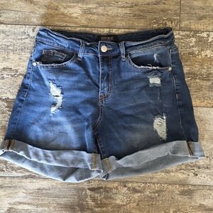 Judy Blue Women's Distressed Denim Shorts - Blue
